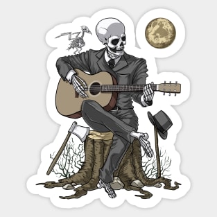 Skeleton Guitar Player Sticker